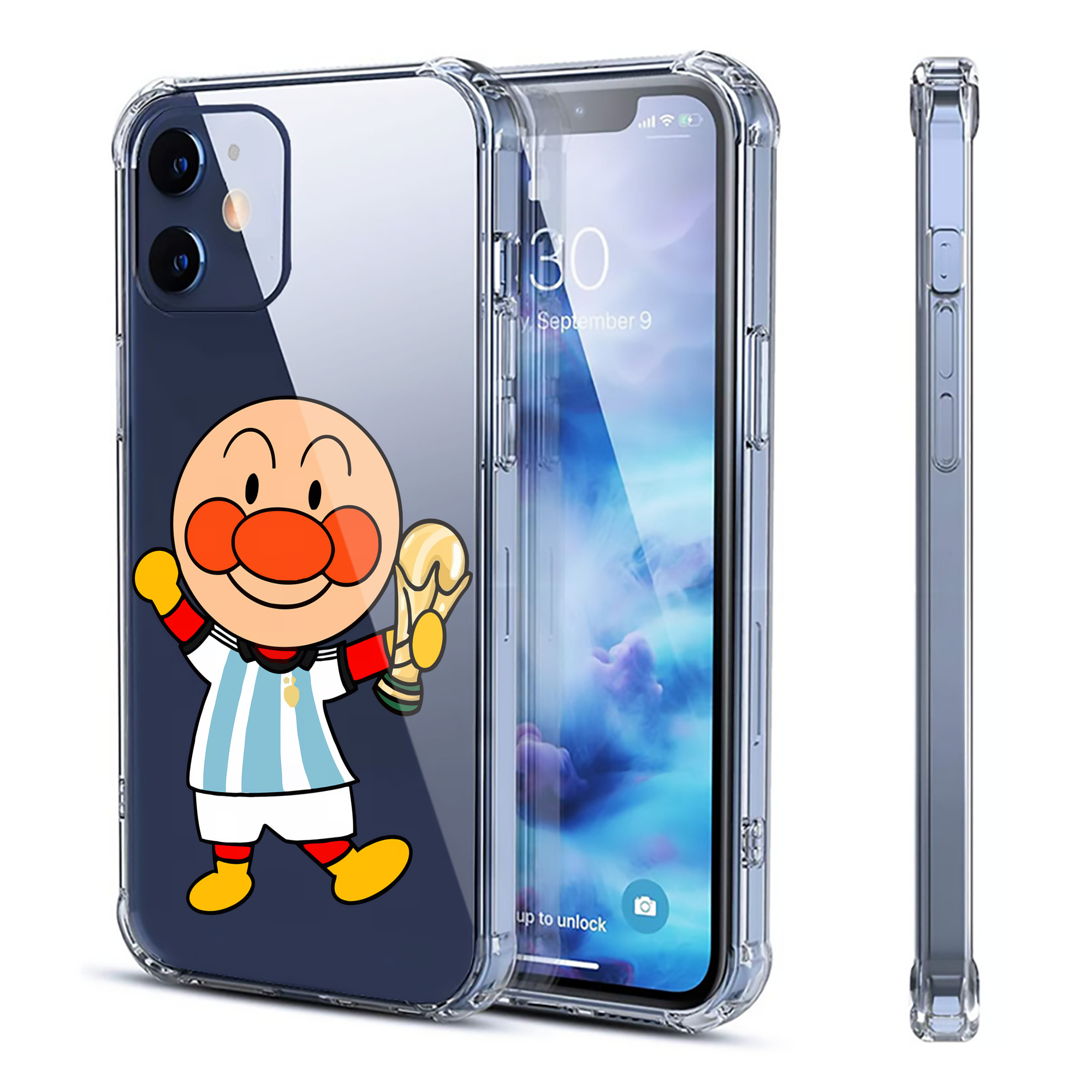 （画像用） アンパンマン Anpanman 【iPhone 12シリーズ対応】透明スマホケース（クリアソフトケース）